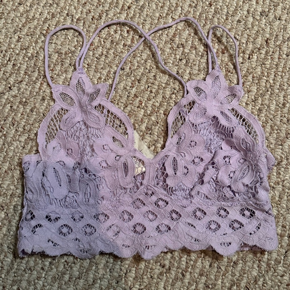 Free People Adella Lavender Lace Bralette - Picture 2 of 3